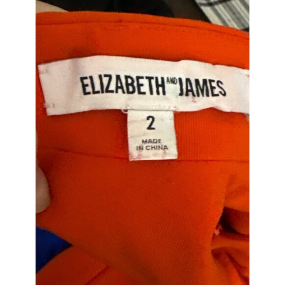 Elizabeth & James Orange Sleeveless Fit & Flare Dress Size 2 Polyester Viscose B - Picture 4 of 6